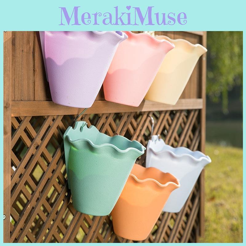 Planter Hanging Plastic Plant Pot Wall Flower Pots Garden Balcony Decor Fence