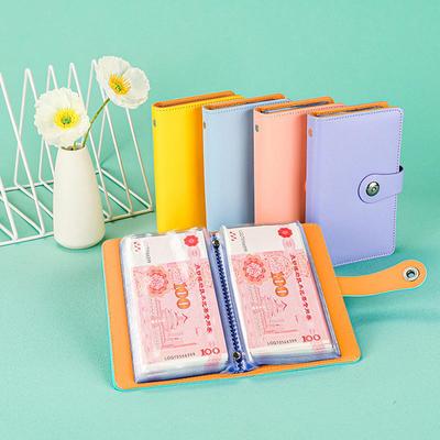 Banknote Album 100 Bills Collection 50 White Inner Leaf Loose-leaf PU Cover Paper Money Collection Album Compact and Portable