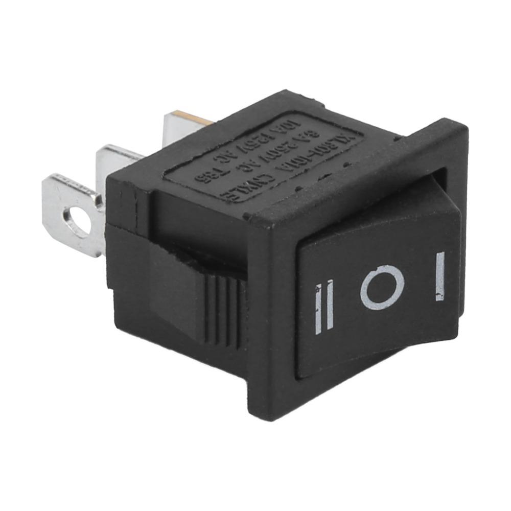 10Pcs KCD1 Mini Rocker Switch 6A250V 10A125V 3 Pin 3 Position Boat Rocker Switch SPST Snap-in Black Toggle ON-OFF-ON Auto Toggle