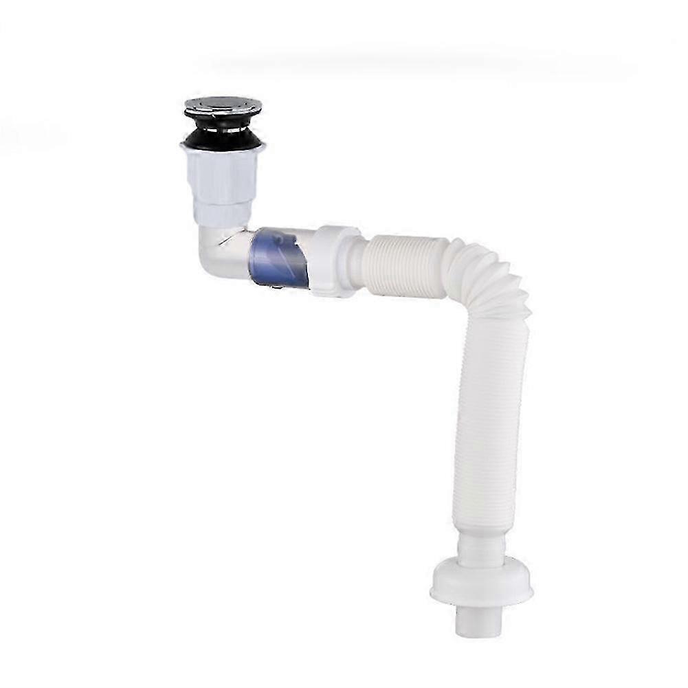 ABS Drain Hose Washbasin Corrugated Curved Pipe Bathroom Expandable Rotate Drain