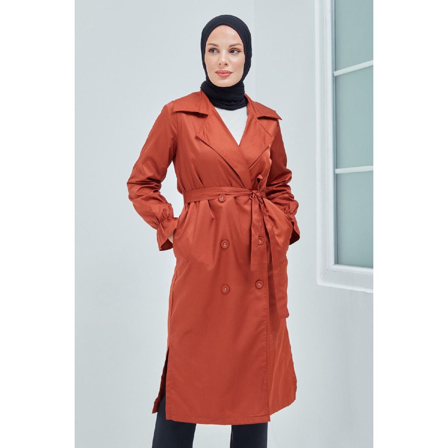 

Тренч с резиновым рукавом Mdr10067 Коричневый 38 чистый