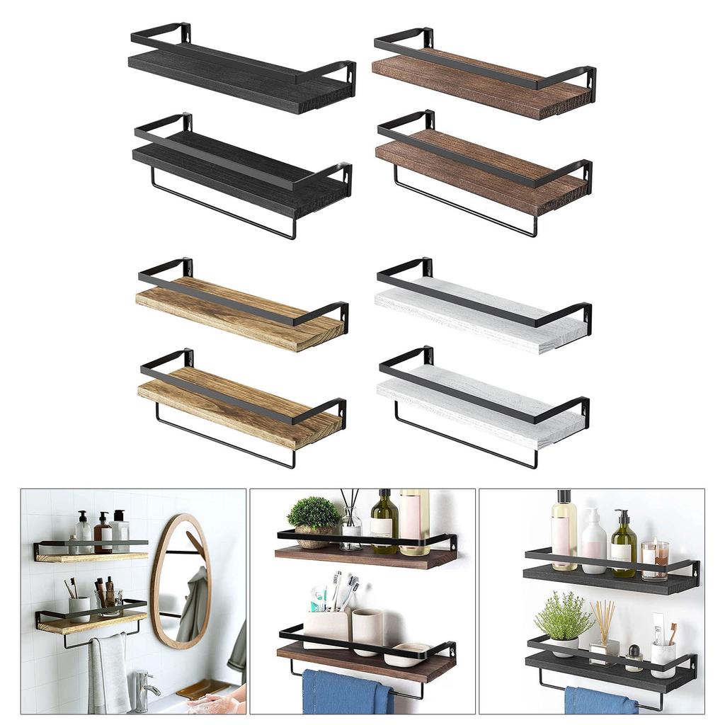 Sturdy Wall Mounted Floating Shelves Multipurpose Floating Shelves Practical Wood Wall Mounted Holder for Bathroom