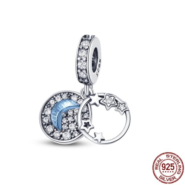 Plata Charms Of Ley 925 Silver Starry Sky Series Charm Safety Chain Fit Fashion 925 Original Bracelets Pulseira Diy  New