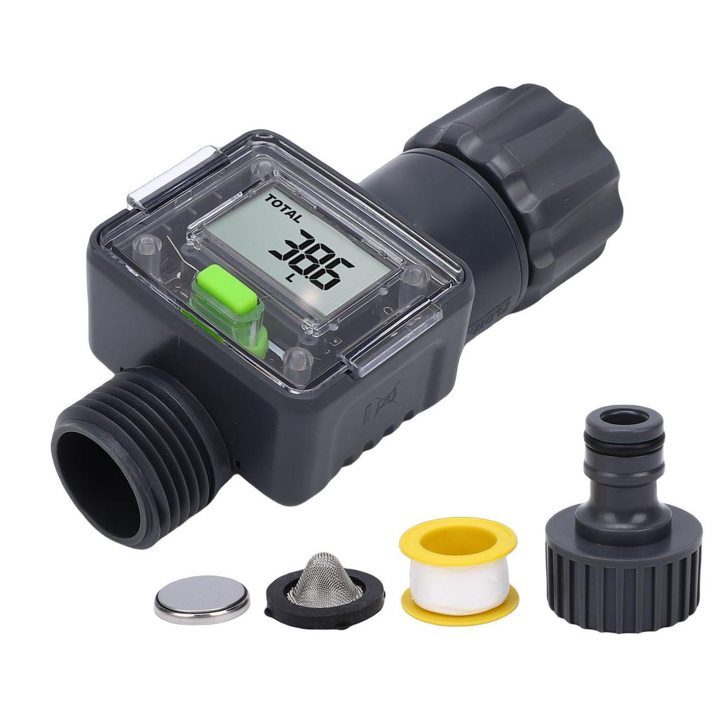 Digital Waterflow Meter Garden Hose Real Time Tracking Smart Water Meter for Outdoor Plants Watering