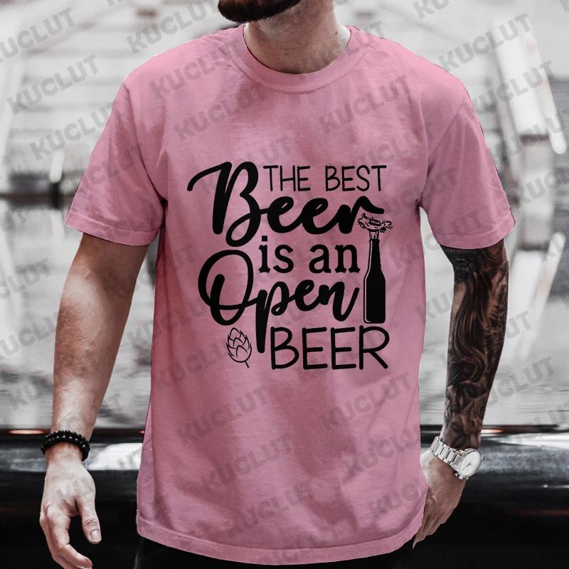 

Лучшее пиво — это открытое пиво Футболки с графическим принтом для мужчин Одежда Y2K Топы для вечеринок с выпивкой в честь Дня пива Футболки с коротким рукавом Летняя уличная одежда XXXXXL золотой