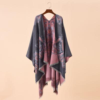 Colore floreale a righe abbinato per viaggiare e giocare, caldo scialle in cashmere imitazione