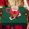 Caneca Cerâmica Natalina Design Papai Noel Alça Fofa Superfície Lisa Café Chá Leite Copo Casa Escritório Livro Bar Restaurante Decorativa