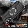 For Samsung Galaxy S25 Magnetic Case Rotating Ring Kickstand PC + TPU Shockproof Phone Cover
