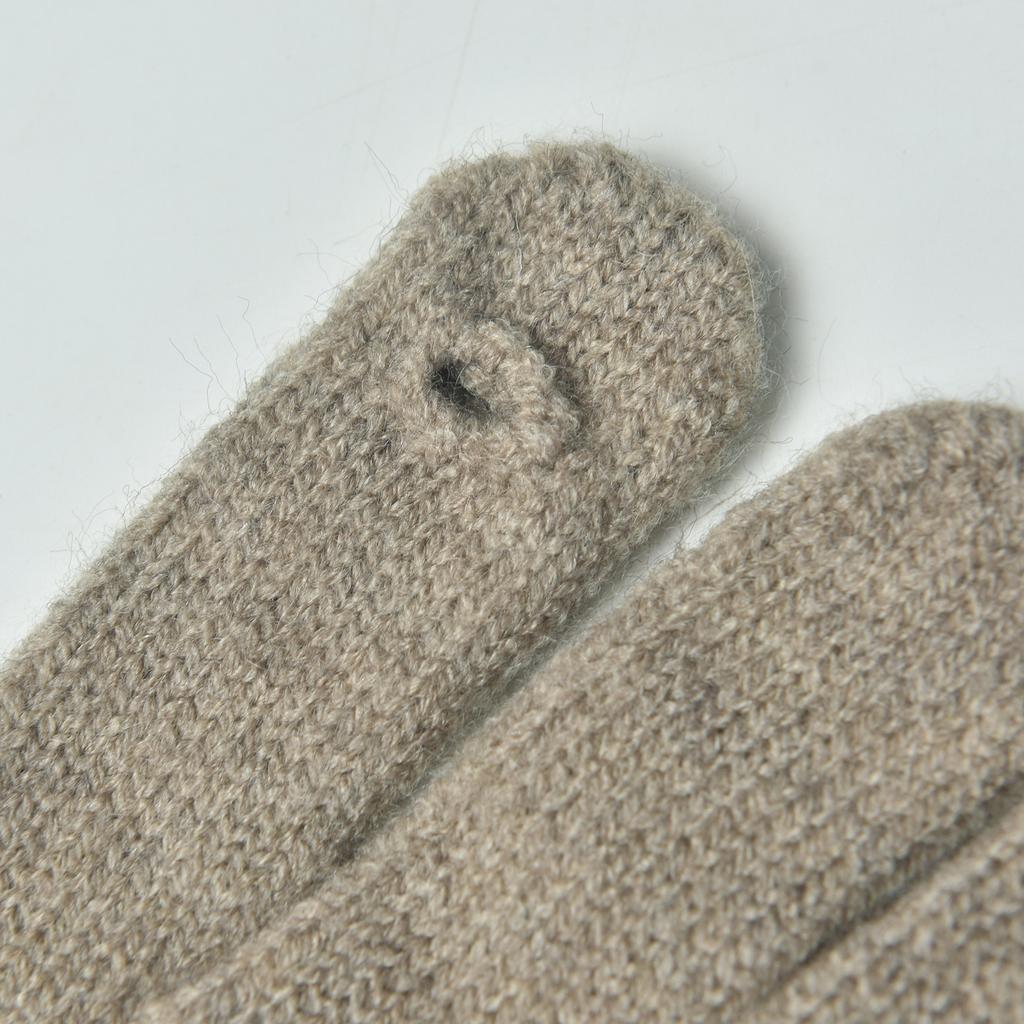 Knitted Gloves Women's Winter Warm Thickened Cycling Electric Vehicle Cotton Gloves Cold Touch Screen Woolen Gloves
