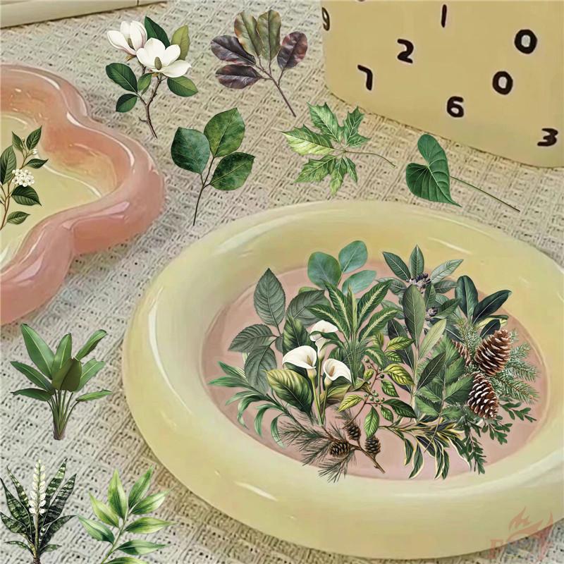 50Pcs/Set Green Leaves Series 02 PET Stickers Waterproof DIY Fashion Doodle Decals Stickers
