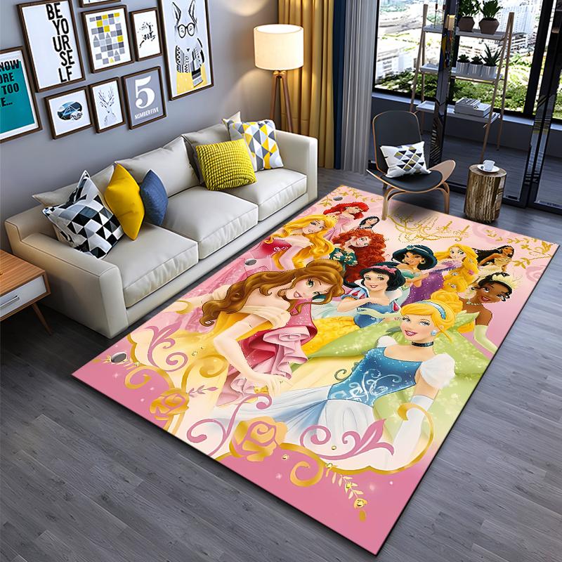 Beautiful Snow Princess Cartoon Carpets Bedroom Sofa Play Mats Rug Bedroom Decor Carpet Livingroom Rug Crawl Gift Rug Potdemiel