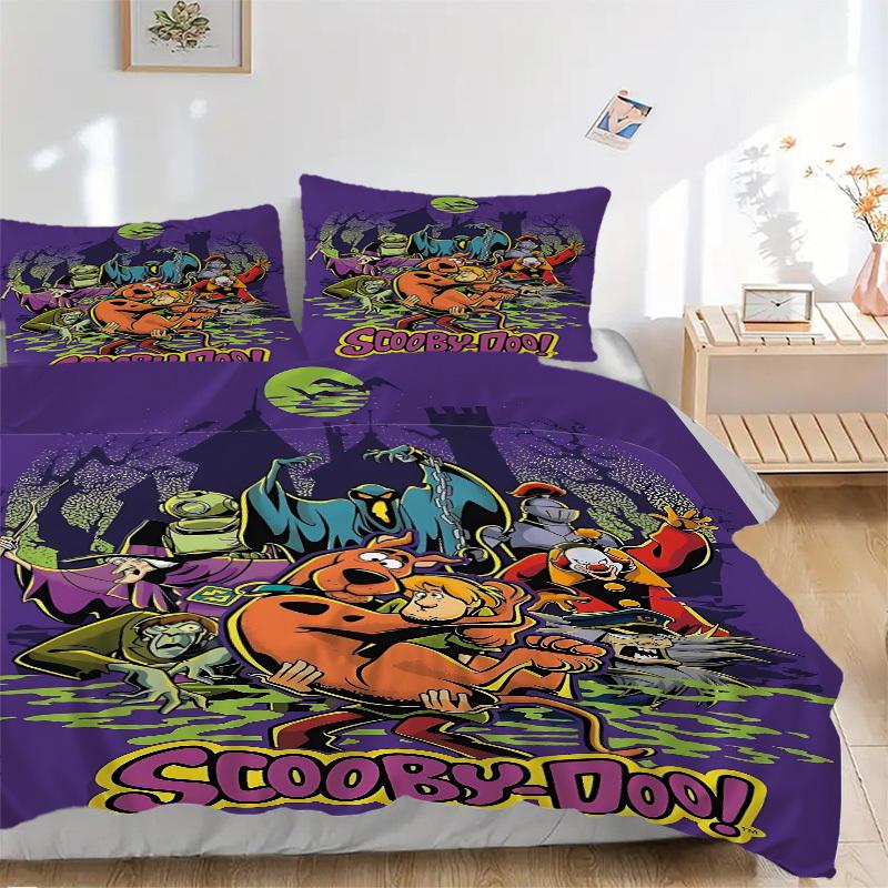 

3pcs Scooby-Doo Bedding Set: Perfect for Bedroom or Guest Room. Soft and Comfortable with No Core Included yy251031009 135x200cm