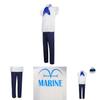 One Piece Marine Soldat Uniform Cosplay Kostüm Weißes Polyestermaterial