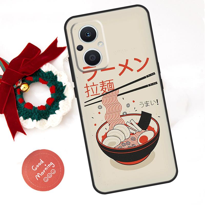 Ramen Cat Japanese Art Funda For OPPO Reno 8 Lite 10 11 12 13 14 Pro 11F 12F 13F 14F OPPO Find X8 X5 X6 X9 Pro Case