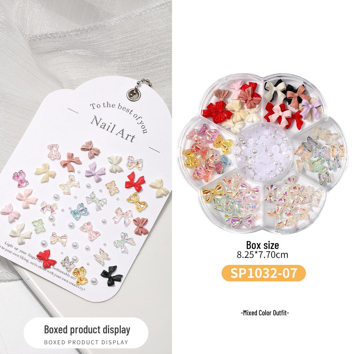 

Resin Nail Art Jewelry Set: Bow Tie, Bear, Pearl & Rhinestone DIY Decorations