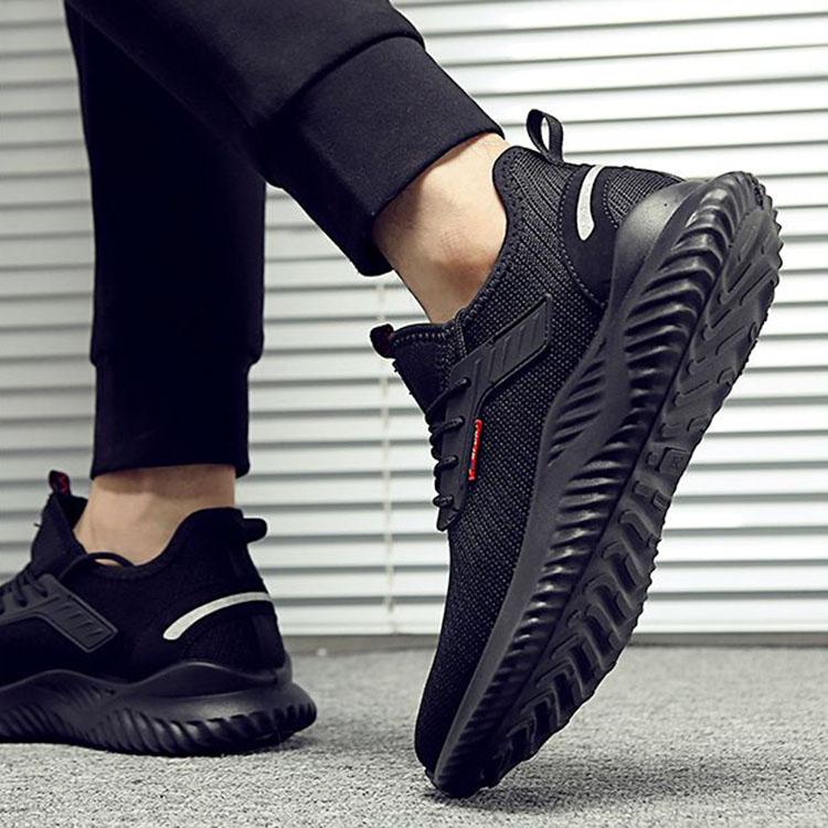 Arbetsskyddsskor Herr sommar Andas Anti-knäppning Anti-punktering Mjuk botten Anti-lukt Stållindad tå Arbetsskor Lättvikt