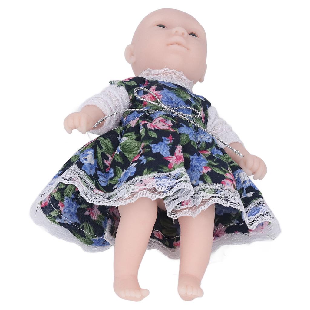 Baby Doll Soft Silicone Rebirth Newborn Simulation Best Girl Gift for Over 3 Years Old 6in