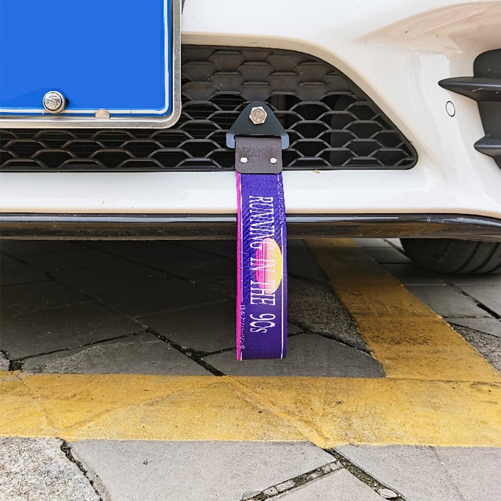 1pc Graffiti Car Racing Tow Rope with Metal Clip for Bumper & Trailer, Lightweight & Durable, Vehicle Accessory | Retro Aesthetic