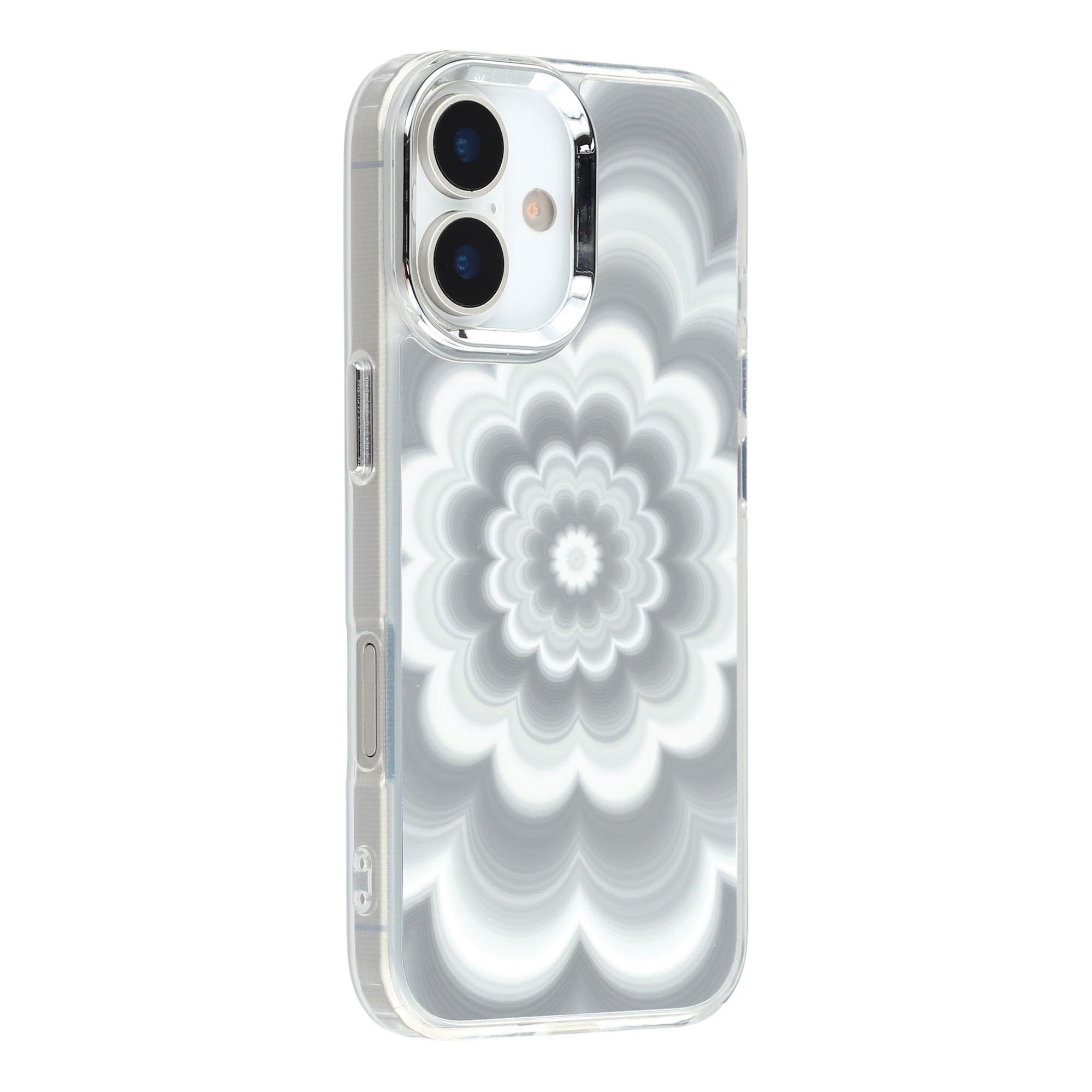 For iPhone 17 Case Striking Phantom Flower TPU Cover with Electroplating Lens Frame
