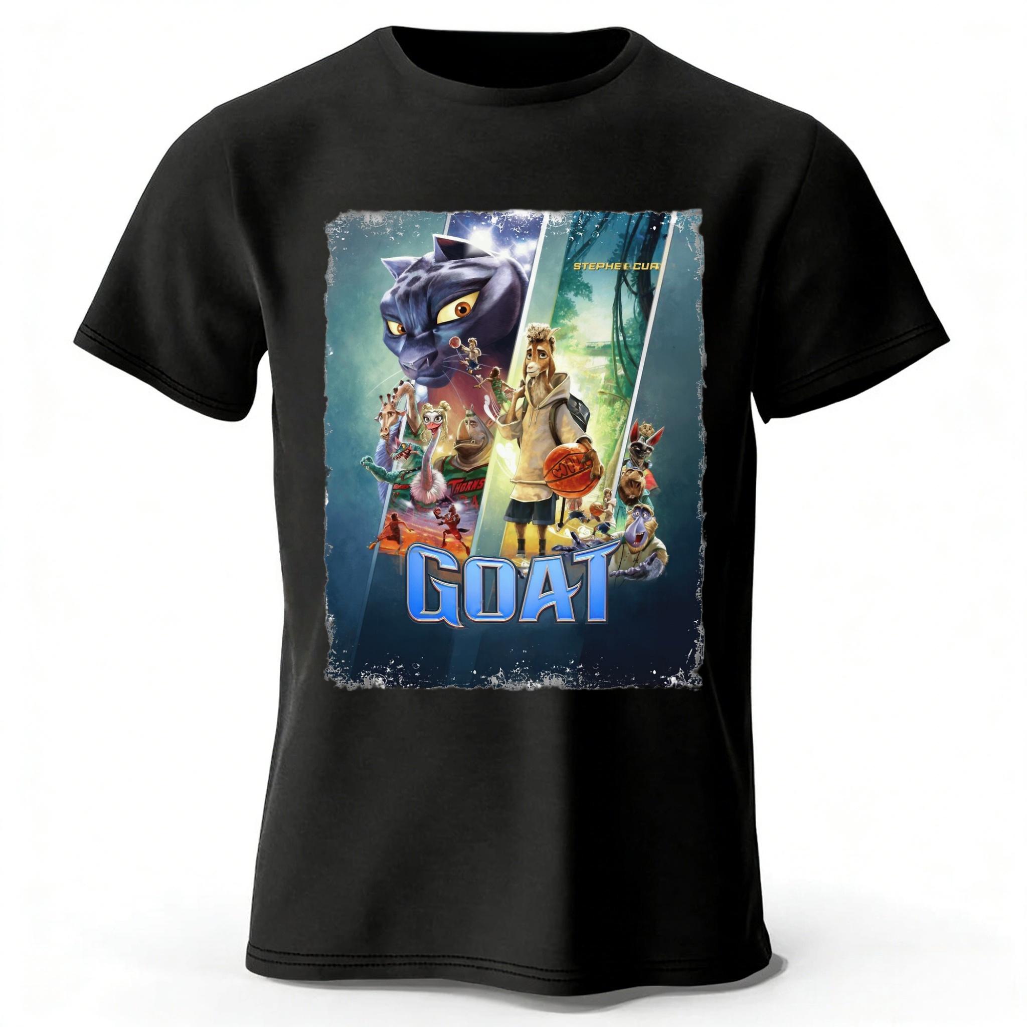 

Spring 2026 Anime Movie GOAT Same Style Pure Cotton ShortSleeve Peripheral Unisex Street Fashion Casual Oversized TShirt Top S