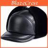 Leather Genuine Winter Mens Hat Lei Feng Style With Ear Protection Warm Cotton Lining For Middleaged And Elderly