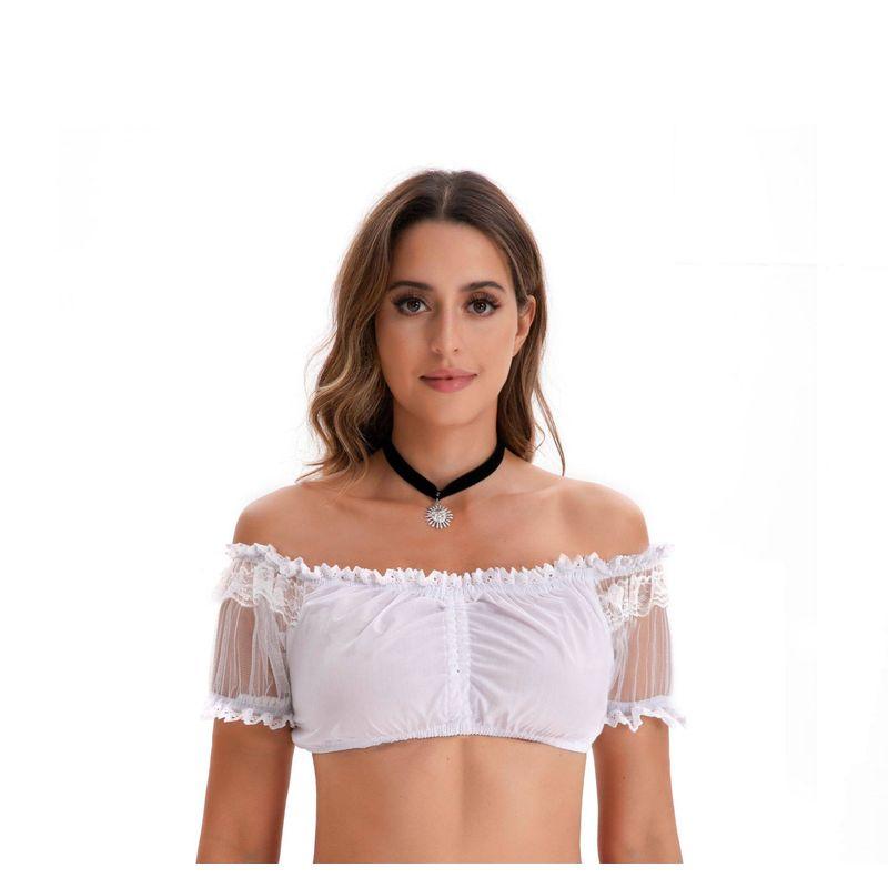Amazon Foreign Trade European and American Black and White Short-Sleeve Shirt for Women, Munich Oktoberfest Short-Sleeve Shirt