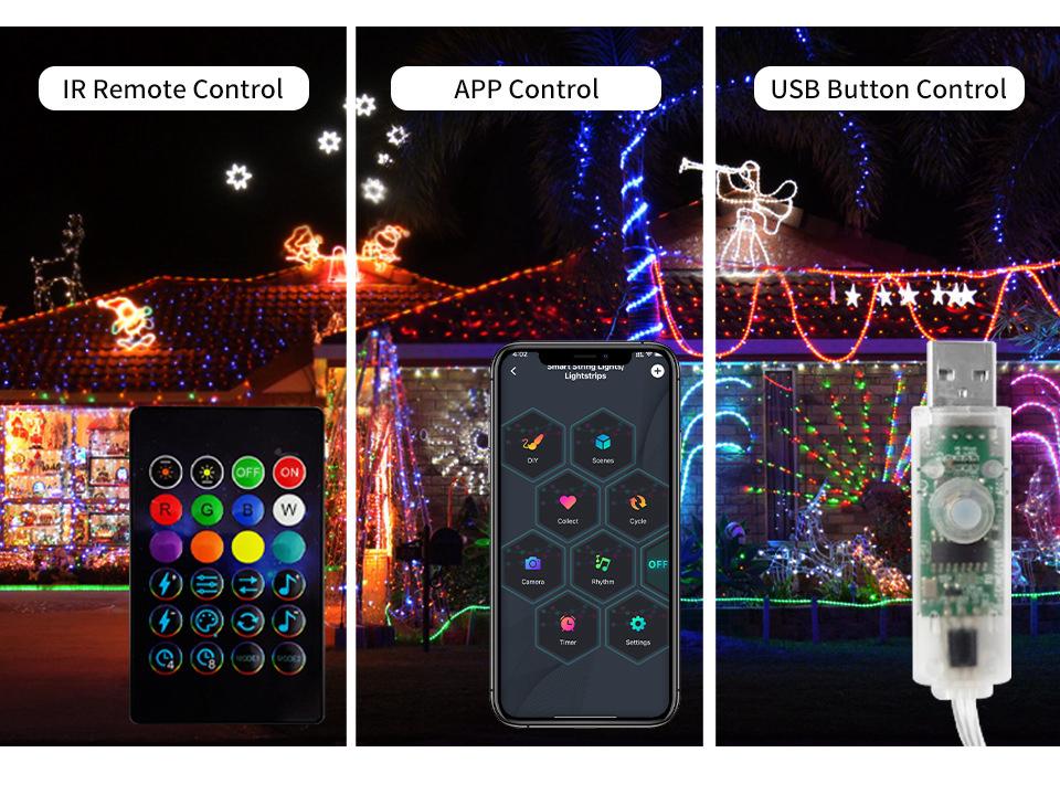 Bluetooth RGB Color-Changing Leather String Lights for Christmas, Outdoor, & Camping