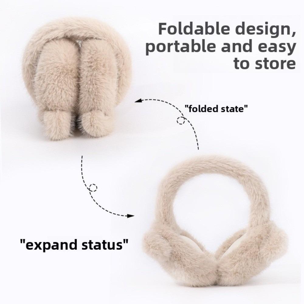 Thicken Bear Plush Earmuffs Windproof Cold-proof Ear Mask Portable Winter Ear Warmer  Holiday Gifts