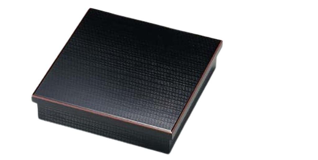 Wooden Bento Box Japanese Style Red Edge Shokado Black Made In Japan J-kitchens (1 Piece) 26.3cm