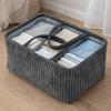 Portable Cloth Compartment Storage Basket Large Capacity Solid Color Mommy Bag with Handle Snack Storage Box Office