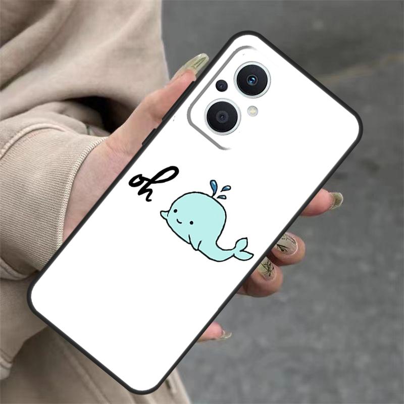 Cartoon Whale Case For OPPO Reno 14 10 11 12 13 Pro 11F 12F 13F 14F 7 8 Lite OPPO Find X9 X8 X5 Pro Cover