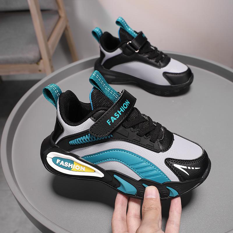 Autumn Non-Slip Breathable Mesh Boys' Sports Shoes with Soft Soles for Big Kids