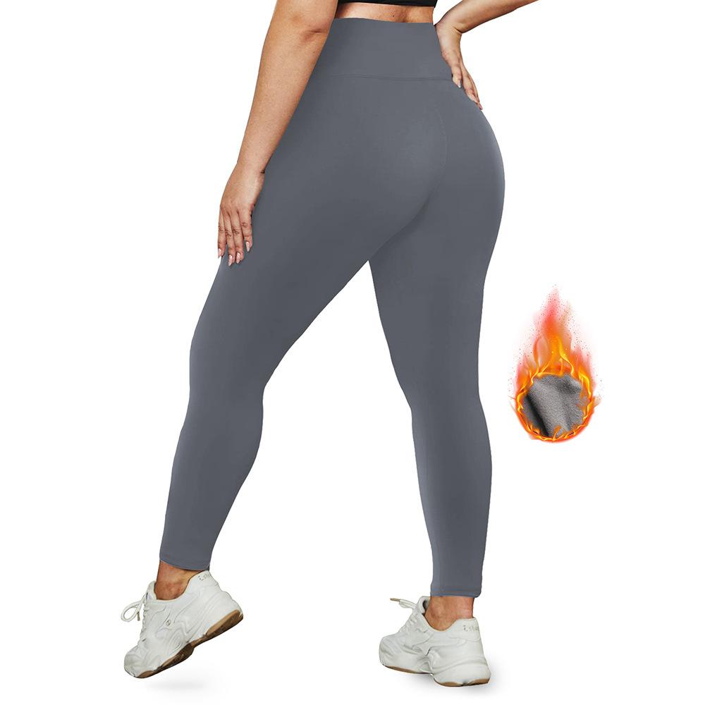 Fleece-Lined Plus Size Winter Fleece-Lined Yoga Pants High-Waisted Tummy-Control 1XL-5XL Winter Yoga Pants