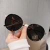 Korean Version of Large Frame Milk White Round Frame Sunglasses Internet Celebrity Sunshade Sunglasses Personalized Street Shot Sunscreen Glasses