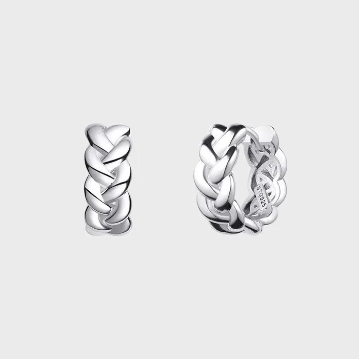 STONEHENGE Braided Silver Earrings SA25C55U