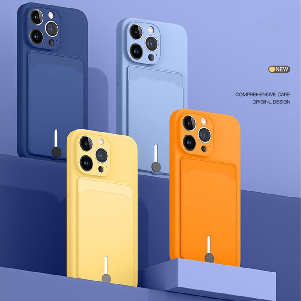 Push Card Slot Wallet Matte Silicone Phone Case For iPhone 16 14 15 Plus 13 12 17 Pro Max X XR XS 7 8 Shockproof Soft Back Cover