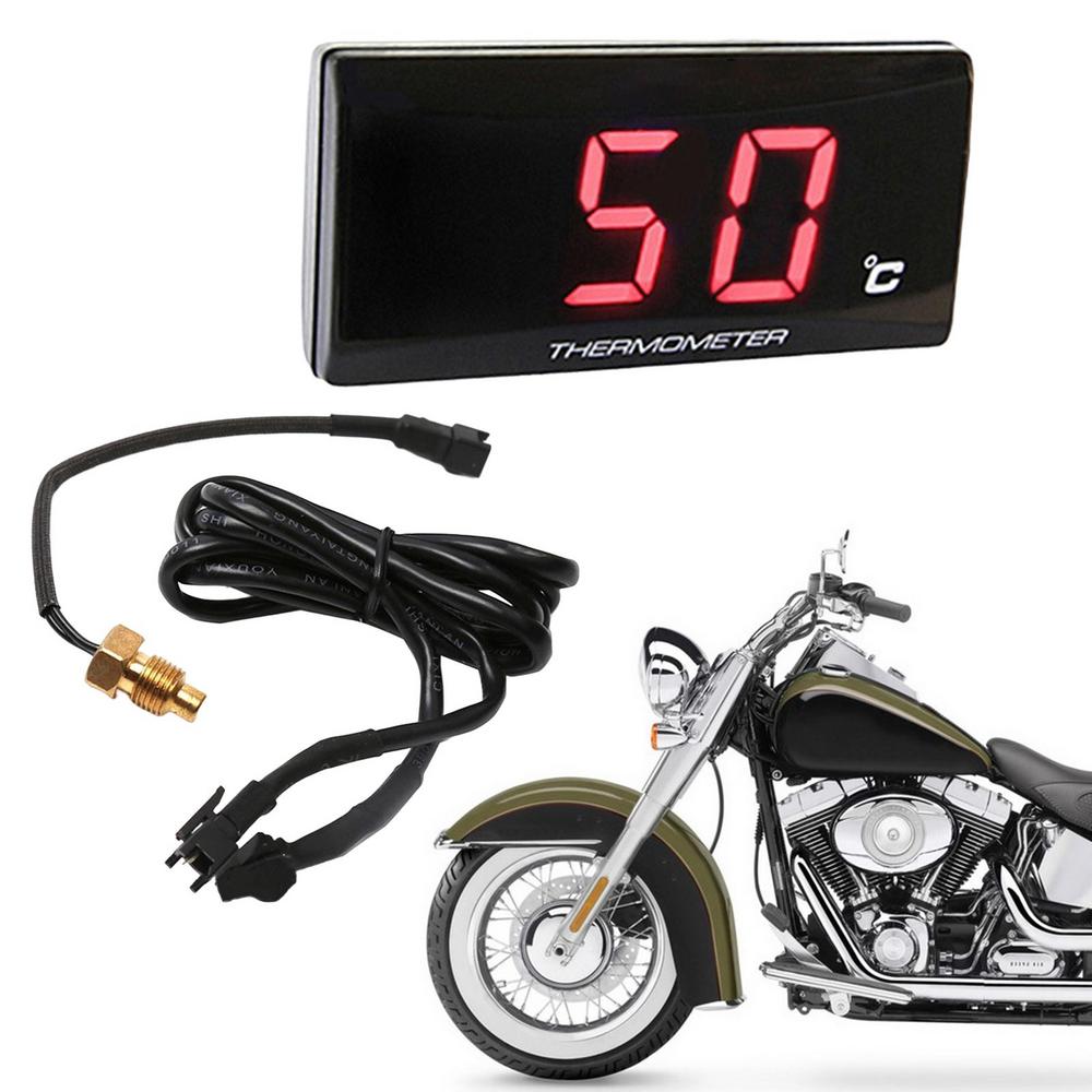 Motorcycle Water Temperature Meter Gauge Water Temperature Thin Meter Accessory With LED Light For Racing Cars Racing Scooter
