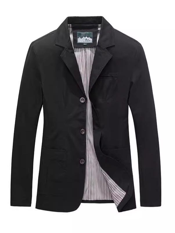 Men's Pure Cotton Casual Blazer - Loose Fit, Plus Size, Spring/Autumn Collection