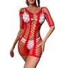 Frauen Sexy Sling Fishnet Hohl Dessous Ärmellose Streifen Tigh Mesh Mini Kleid Durchsichtige Bhs Pyjamas für Cosplay Erotische Kostüm