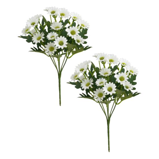 Faux Chrysanthemum Bundle UV Resistant Autumn Artificial Flowers Outdoor Realistic Faux Plants for Patio Porch Window Box Indoor Vase Decor