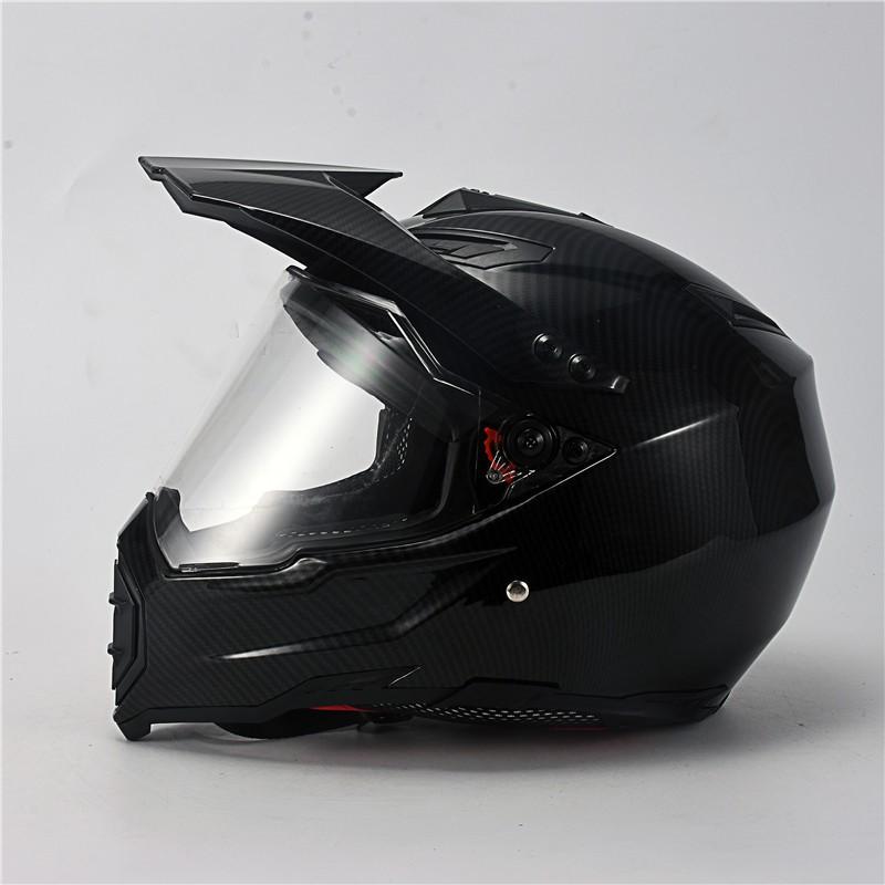 Carbon Fiber Texture ABS Full Face Helmet Motorcycle Off-road All Season Men Women
