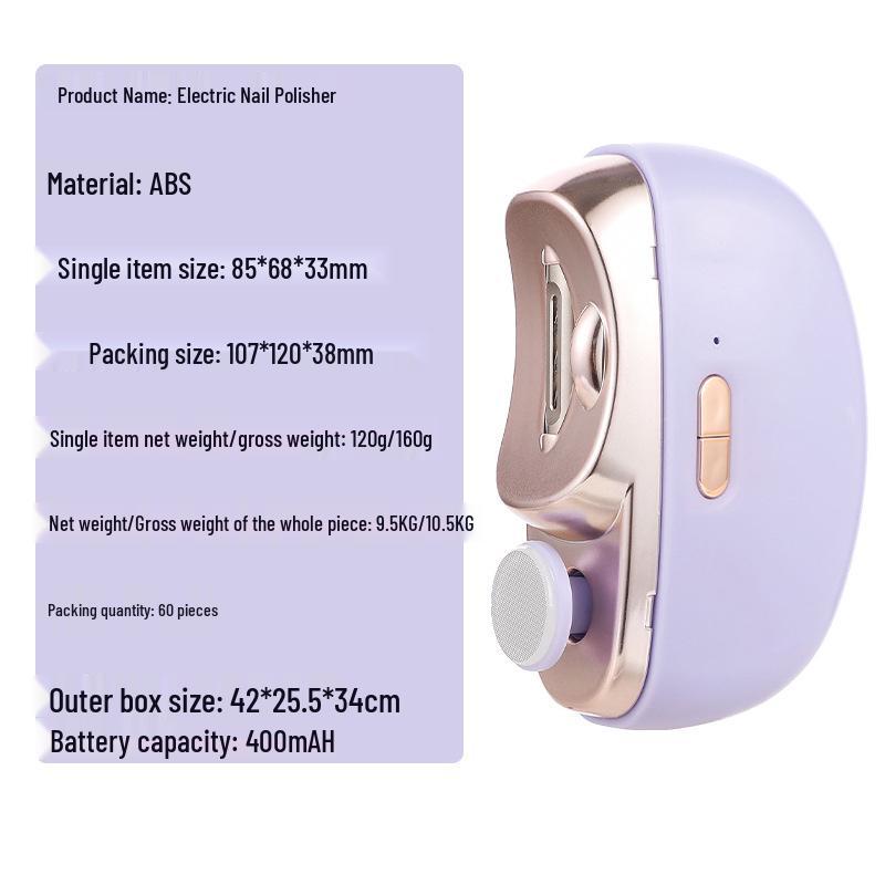 Electric Baby Nail Grinder & Polisher with Anti-Splash and Anti-Pinch Features, Rechargeable Lithium Battery