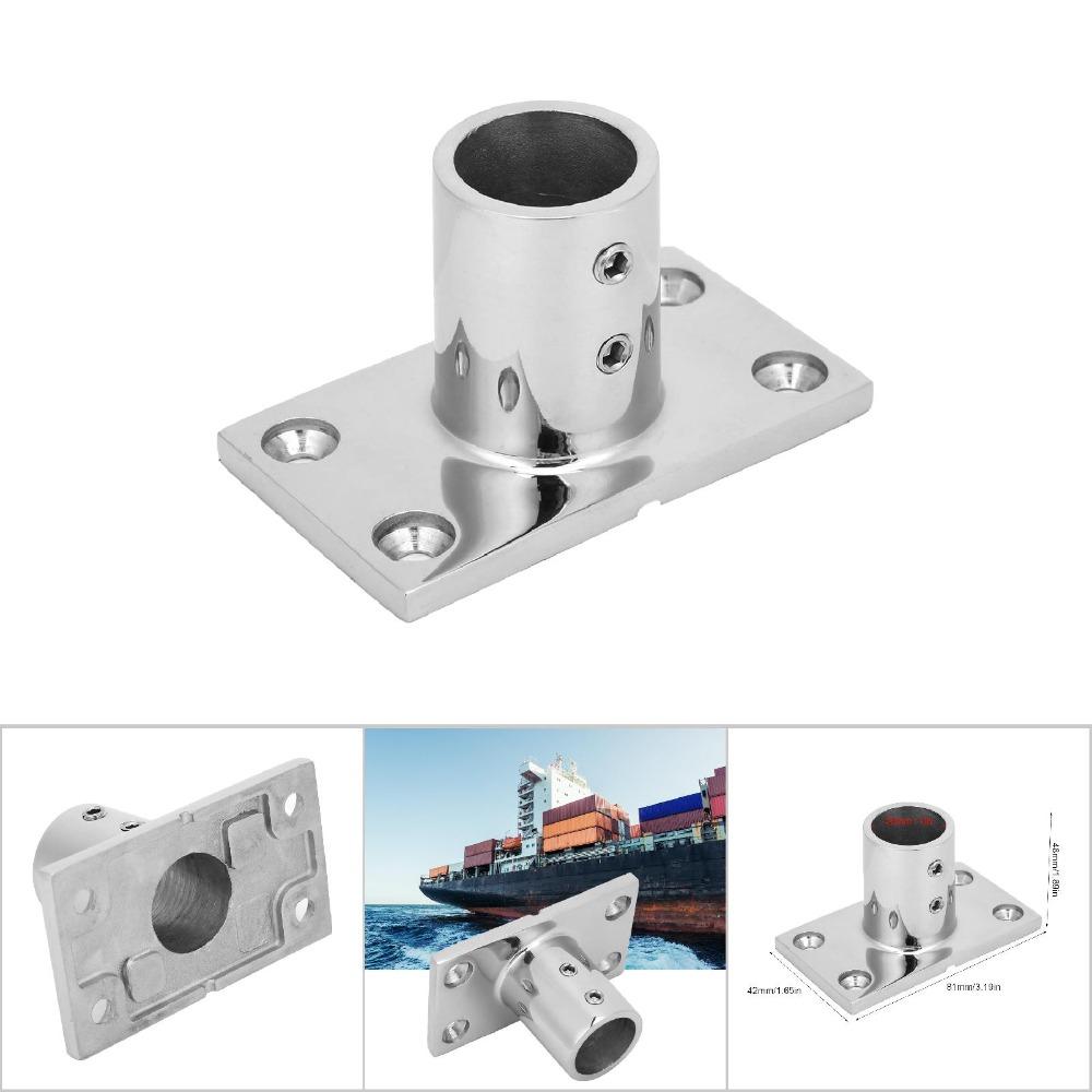 316 Stainless Steel Boat Hand Rail Fitting 90 Degree Rectangular Base Marine Rectangular Base Fitting 1 Inch