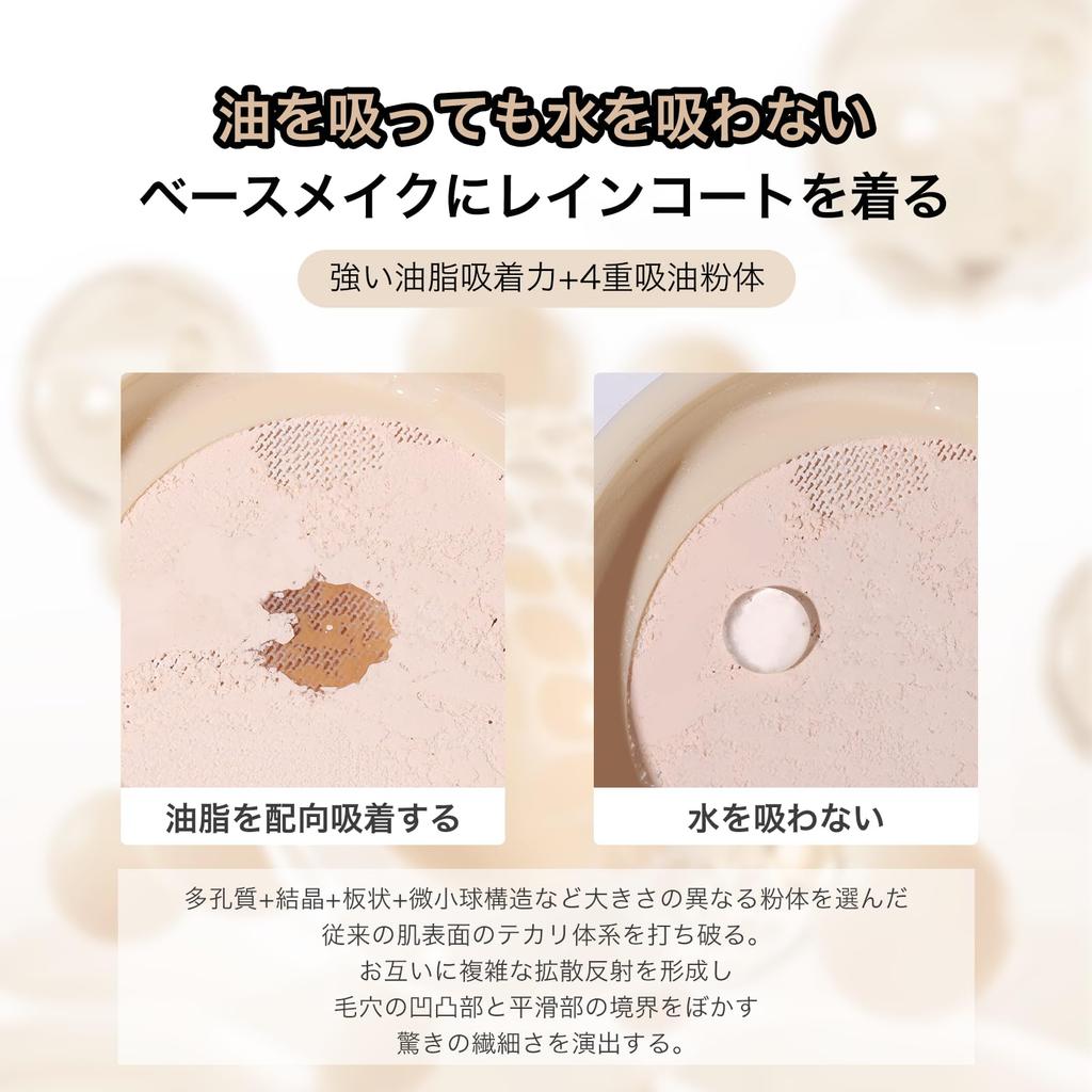 KIADZIE Loose Powder, Natural, Light Skin, Purple, Pore-Blurring, Oil-Preventing, Makeup Finishing Face Powder (02-Light Skin)