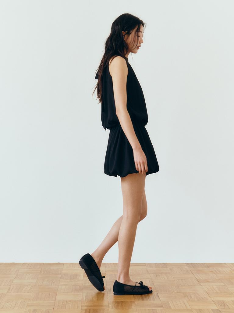 GANISONG Halter Balloon Dress_Black