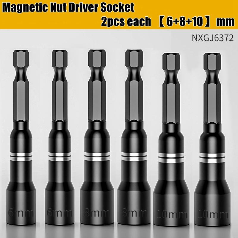 CR-V Steel Magnetic Nut Screwdriver Socket Bits For Power Drills Hex Shank Driver/Adapter Socket Wrench Tool Parts Accessories