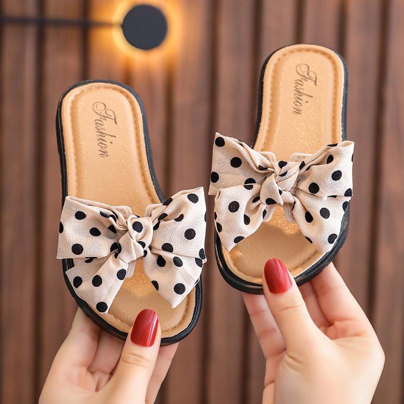 Girls' Bow Sandals - Non-Slip, Soft Bottom, Casual Summer Footwear