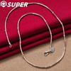925 Sterling Silver 18/20 Inch 1.2/2mm Snake Chain Beads Necklace Jewelry