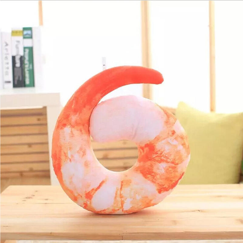 Peeled Prawns Stuffed Animals Plush Toys U Neck Pillow Shrimp Cushion Pillow