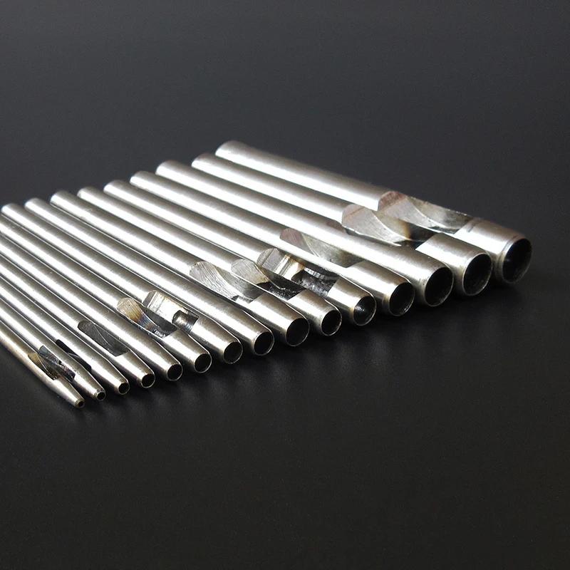 10PCS Set DIY Leather Punch Tool Hollow Puncher Belt Hole Leather Craft Puncher Leathercraft Hollow Drilling Puncher Kit